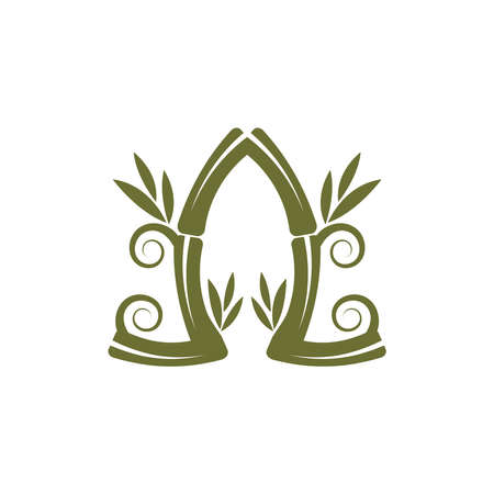 Bamboo Logo Template vector icon illustration designのイラスト素材
