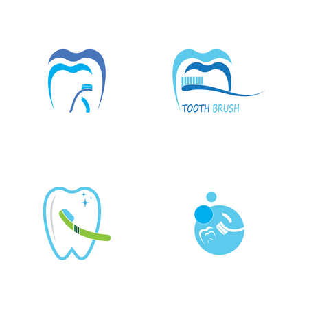 Tooth brush icon health dental logo vectorのイラスト素材