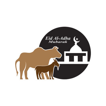 Eid Al-Adha mubarak logo vectorのイラスト素材