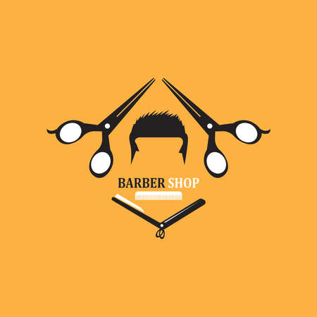 Hair style barber shop icon and symbol templateのイラスト素材