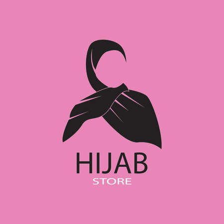 Woman hijab stylized logo vector illustrationのイラスト素材