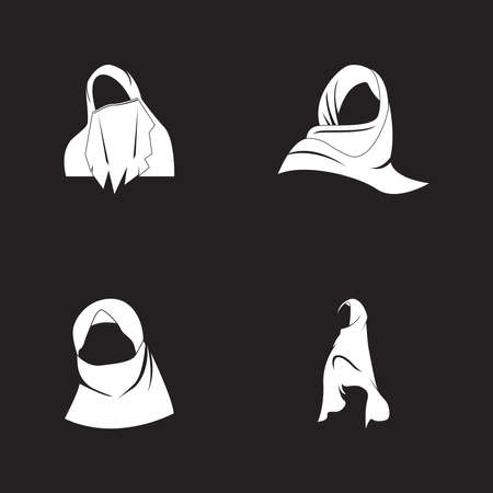 Woman hijab stylized logo vector illustrationのイラスト素材