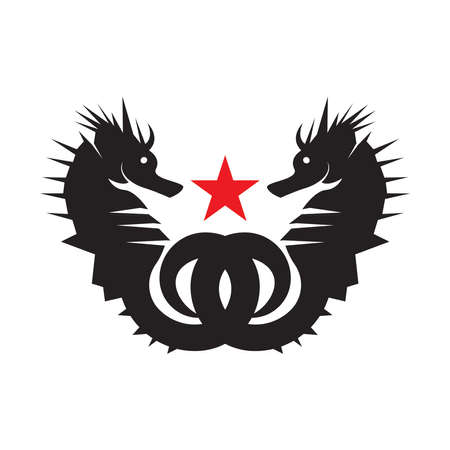 Sea horse icon and symbol vector illustrationのイラスト素材