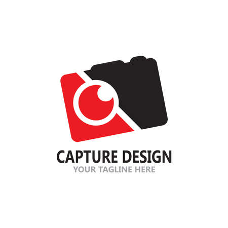 Capturing Camera photography icon logo design vector templateのイラスト素材