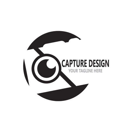 Capturing Camera photography icon logo design vector templateのイラスト素材