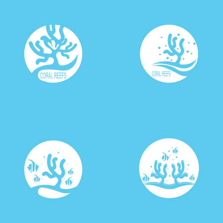 Coral reefs logo design vector illustrationのイラスト素材