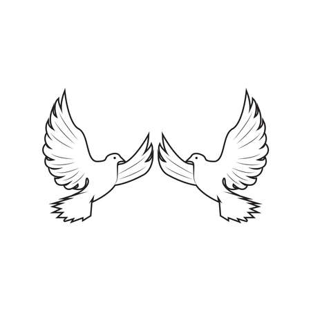 Bird wing Dove Logo Template vector illustrationのイラスト素材
