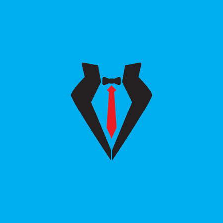 Tuxedo man logo design vector illustrationのイラスト素材