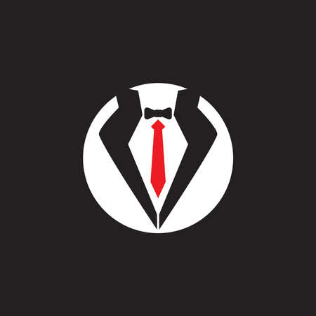 Tuxedo man logo design vector illustrationのイラスト素材