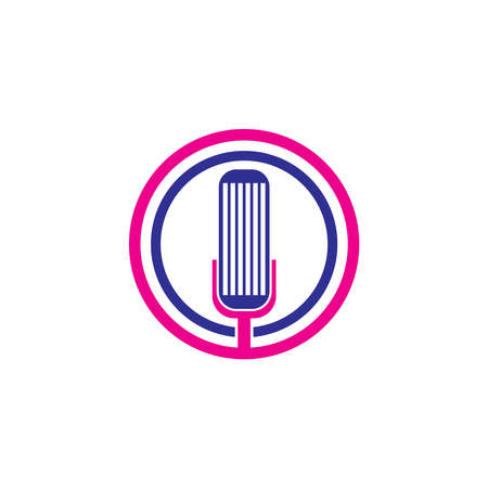Podcast branding logo vector templateのイラスト素材