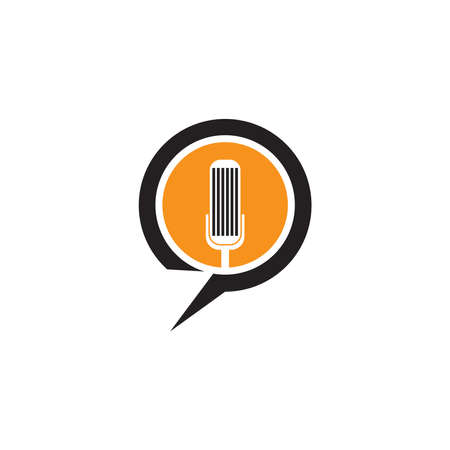 Podcast branding logo vector templateのイラスト素材