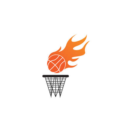 Basketball logo design vector template iilustrationのイラスト素材