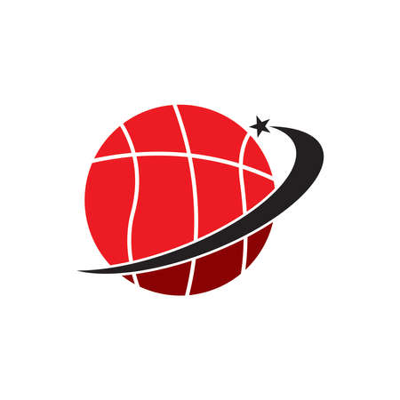 Basketball logo design vector template iilustrationのイラスト素材