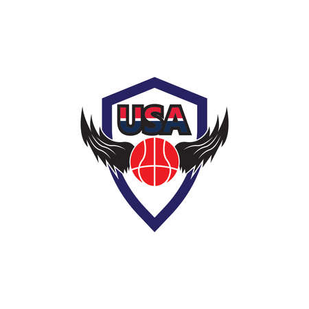 Basketball logo design vector template iilustrationのイラスト素材