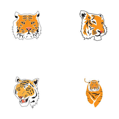 Tiger head logo template vector icon designのイラスト素材