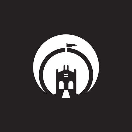 Castle logo vector template illustrationのイラスト素材
