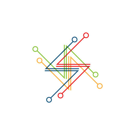 Circuit techno logo vector templateのイラスト素材