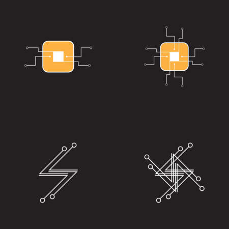 Circuit techno logo vector templateのイラスト素材