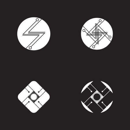 Circuit techno logo vector templateのイラスト素材
