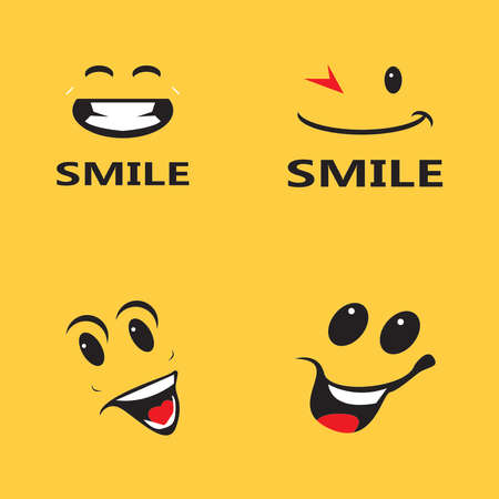 Smile icon logo vector templateのイラスト素材