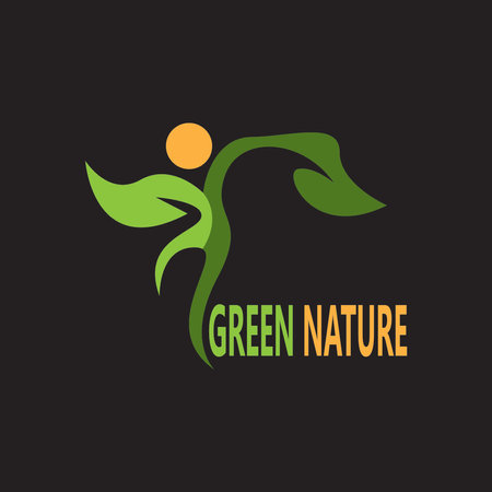 Green nature logo vector templateのイラスト素材