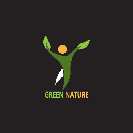Green nature logo vector templateのイラスト素材