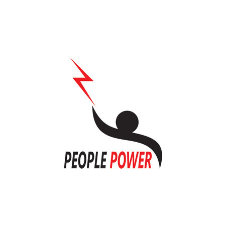People power logo vector template vector illustrationのイラスト素材