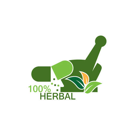 Herbal pharmacy icon and symbol templateのイラスト素材