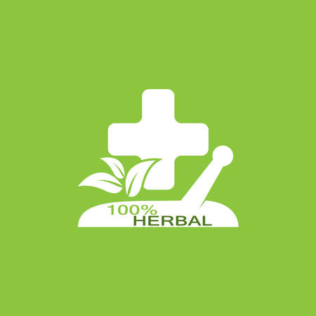 Herbal pharmacy icon and symbol templateのイラスト素材