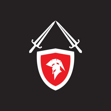 Shield war logo vector templateのイラスト素材