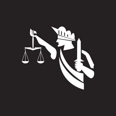 justice law Logo Template vector illsutration designのイラスト素材
