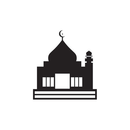 Islamic mosque logo vector icon templateのイラスト素材