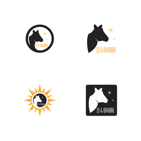 Eid al adha mubarak logo vector templateのイラスト素材