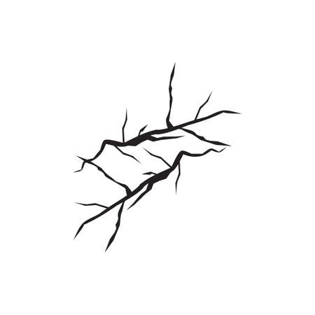 Ground crack top view illustrationのイラスト素材