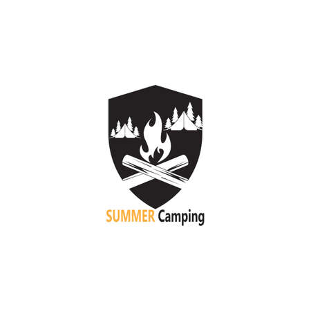 Summer camp icon and symbol vector templateのイラスト素材