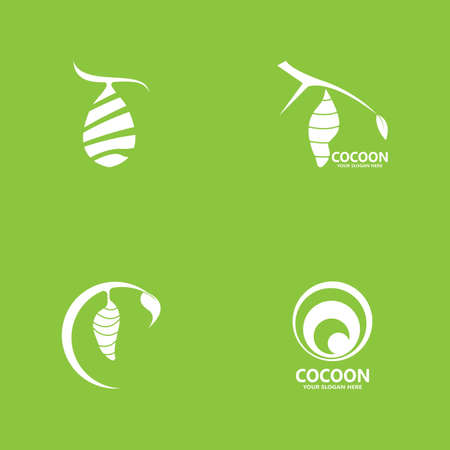 Cocoon icon and symbol vector template illustrationのイラスト素材