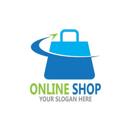 Bag shopping,online shop vector templateのイラスト素材