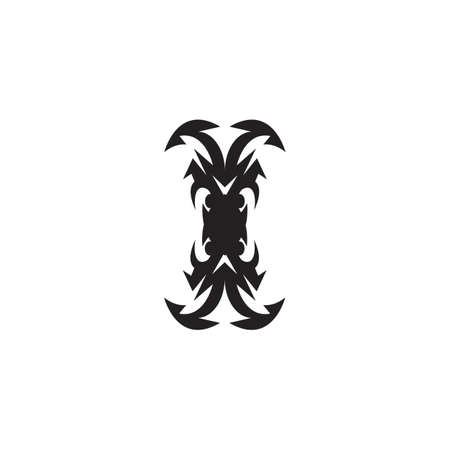 Black tribal tattoo vector template illustrationのイラスト素材
