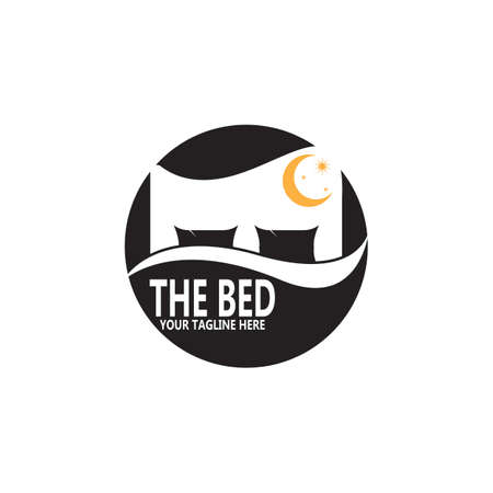 Bed icon and symbol vector template illustrationのイラスト素材