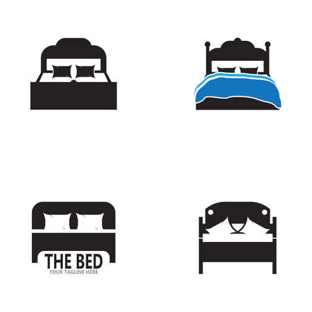 Bed icon and symbol vector template illustrationのイラスト素材