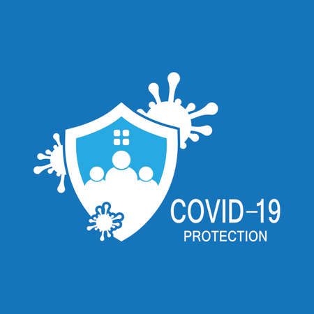 Covid-19 protection vector illustrationのイラスト素材