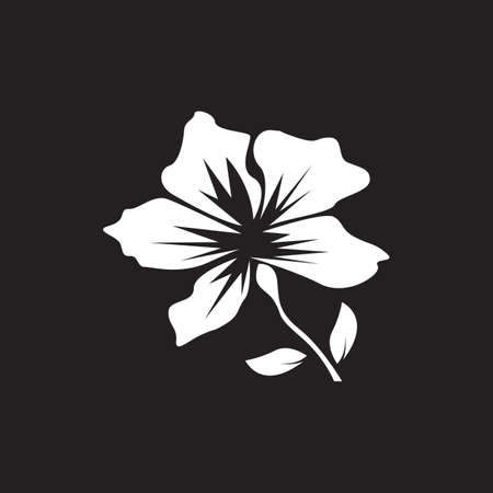 Flower icon and symbol with black backgroundのイラスト素材