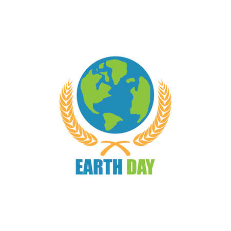 Earth day ecology logo vector templateのイラスト素材