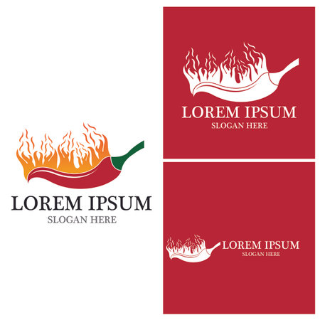 Red hot natural chili icon Template vector Illustrationのイラスト素材