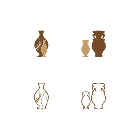 Pottery workshop studio logo vector templateのイラスト素材