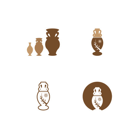 Pottery workshop studio logo vector templateのイラスト素材