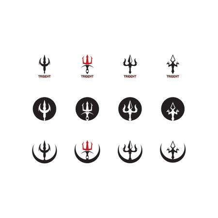 Trident Logo Template vector icon illustration designのイラスト素材