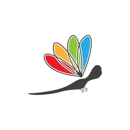 Dragonfly illustration icon design template vectorのイラスト素材