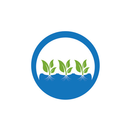 Hydroponic Logo Vector Template Illustrationのイラスト素材