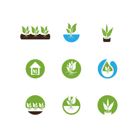 Hydroponic Logo Vector Template Illustrationのイラスト素材